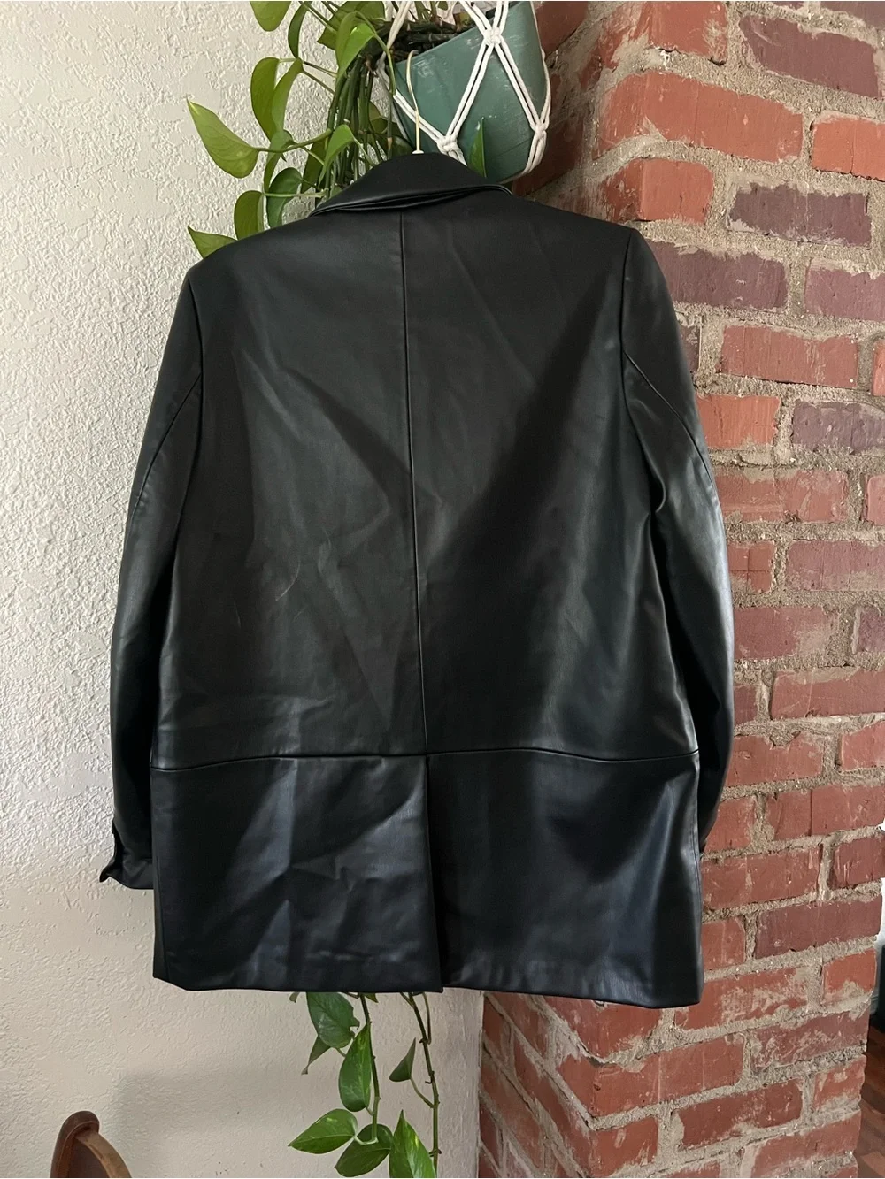 Zara Black Faux Leather Jacket